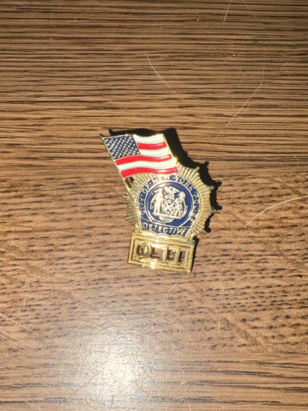 NYPD Detective Pin with American Flag